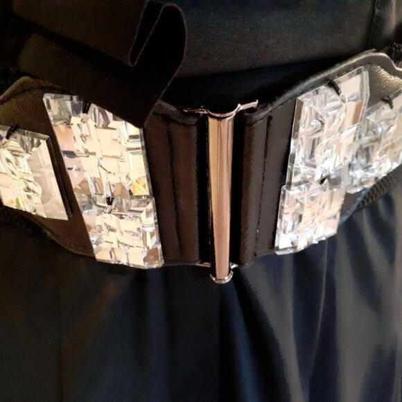 EUC Joseph Ribkoff black sleeveless belted midi dress - Picture 5 of 6